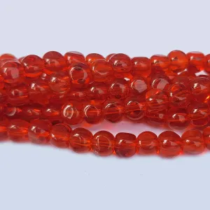 Jewelry Making Crystal Fire polished imported Glass beads Triangular Shape Red Color Transparent 6X5mm Size Approximately  62 Beads in a string