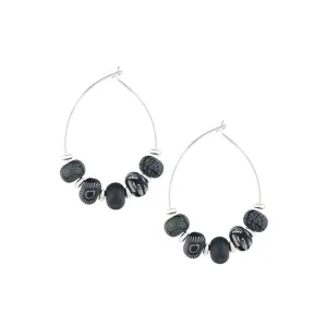 Jilzarah "Midnight Palm" Bead Hoop Earrings