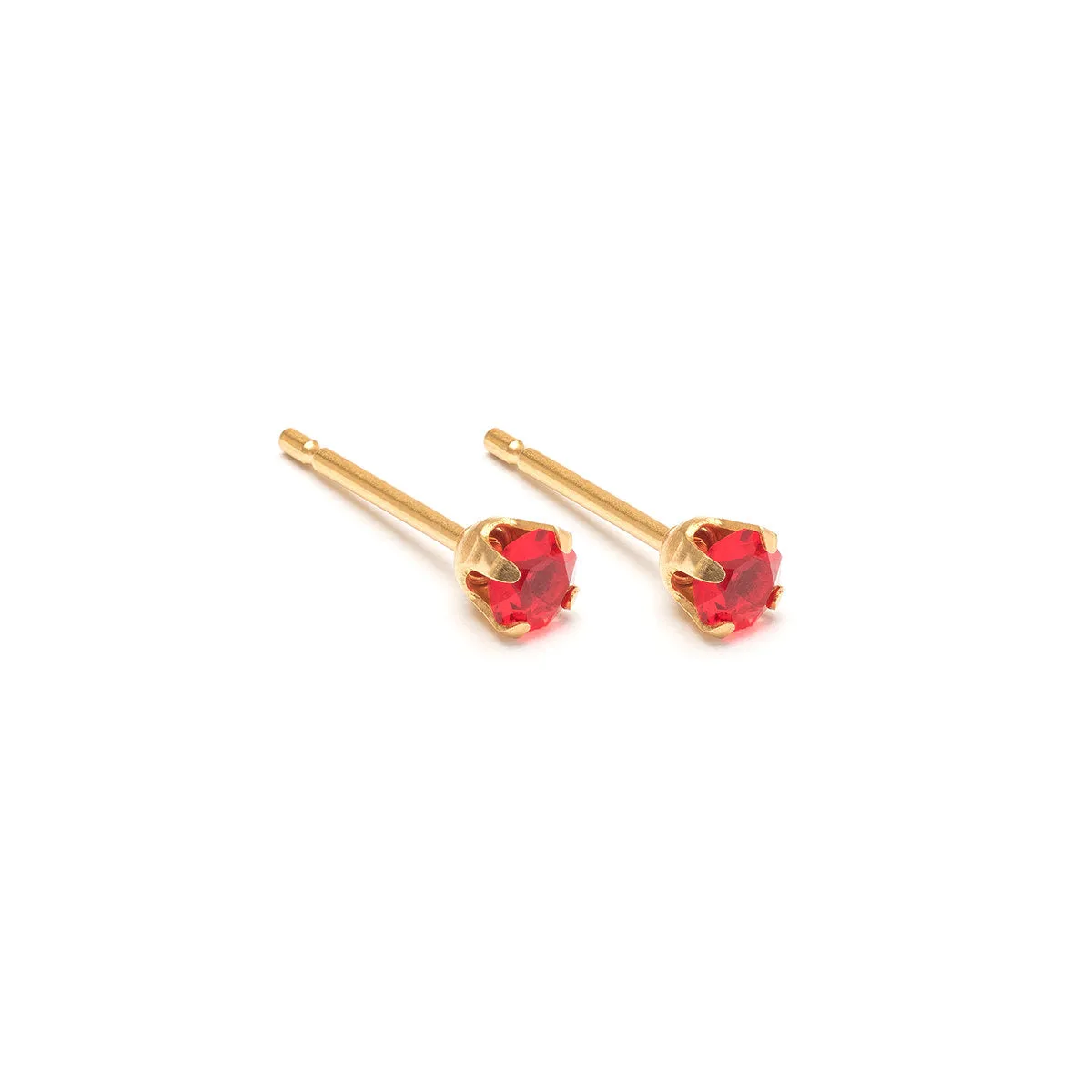 July Birthstone 14k Gold Plated Stud Earrings