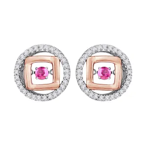 KATARINA 3/4 cttw Diamond and Pink Sapphire Fashion Earrings GH-I2-I3