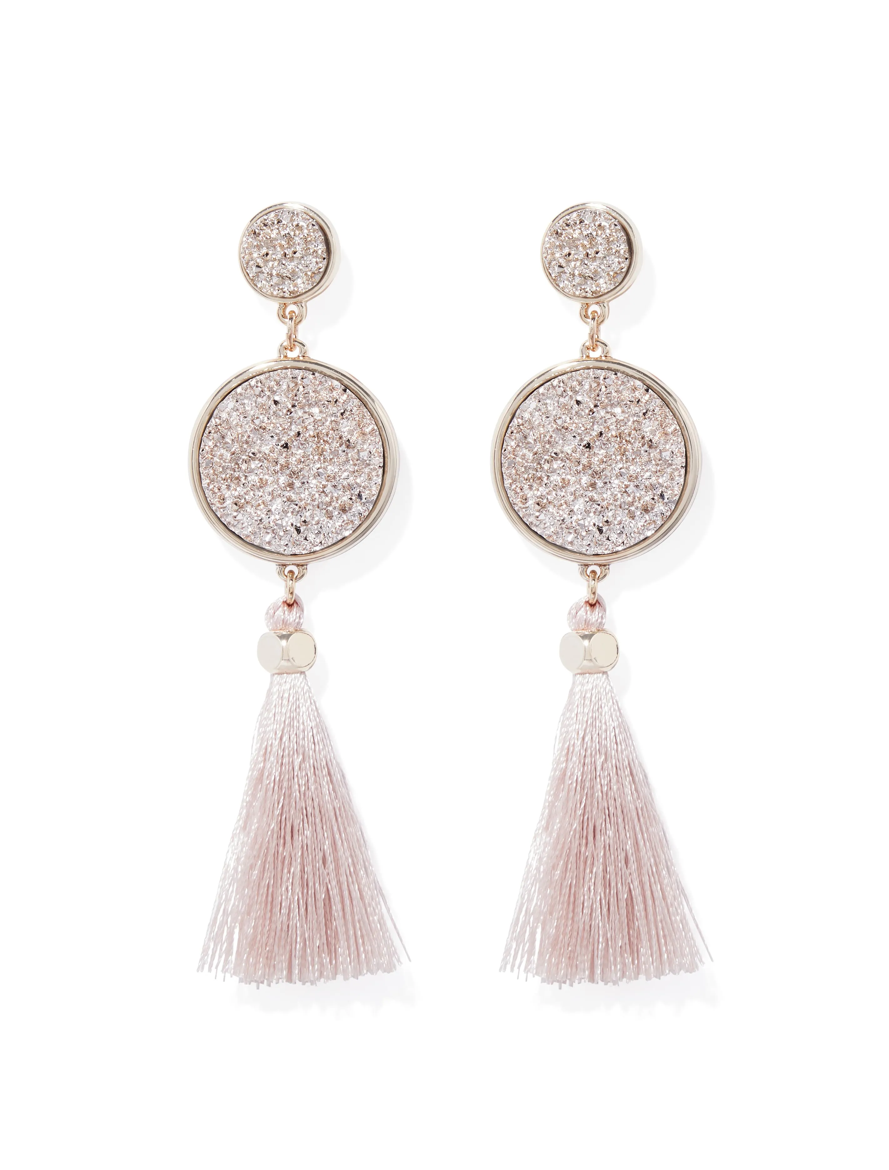 Kenedy Druzy And Tassel Drop Earrings