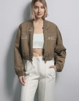 Khaki Cargo Bomber Jacket