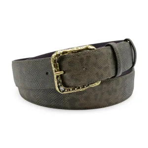 Khaki Mottled Carung Texture Crystal Prong Belt