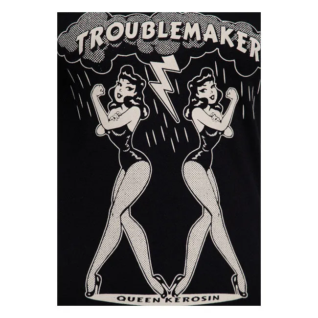 King Kerosin Queen Kerosin Trouble Maker Ladies T-Shirt Black