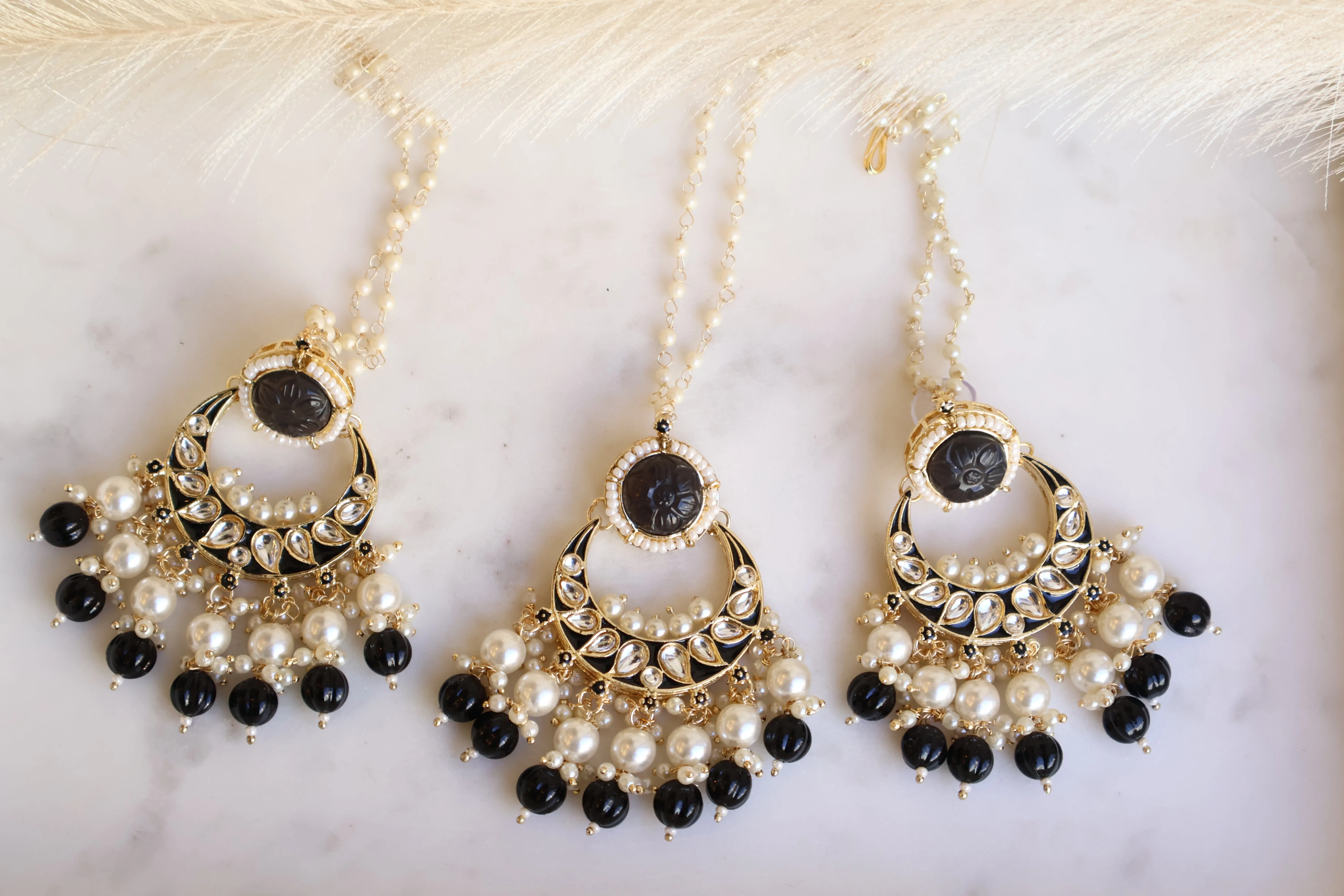 Kusum -Chandbali Earring tikka set