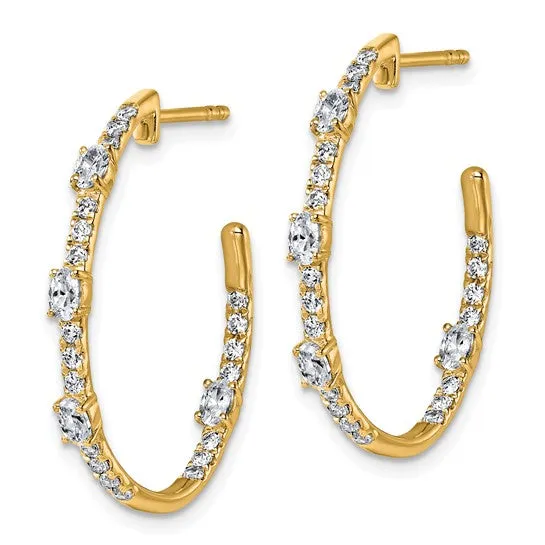 Lab Grown Diamond J Hoop Earrings