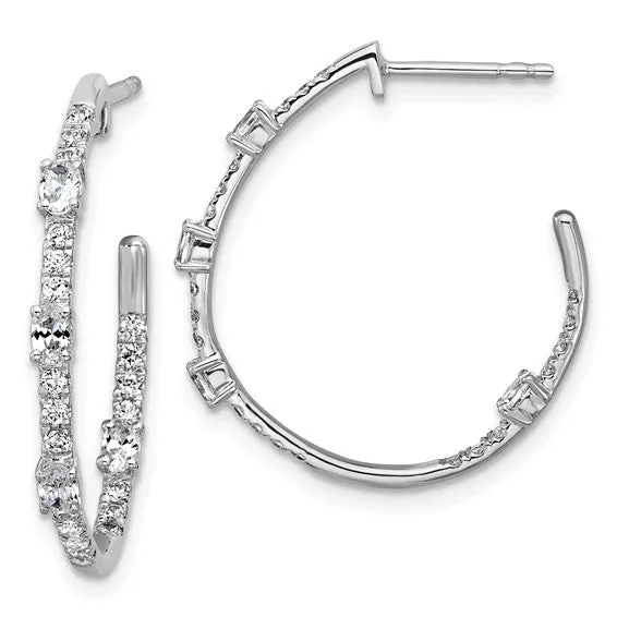 Lab Grown Diamond J Hoop Earrings