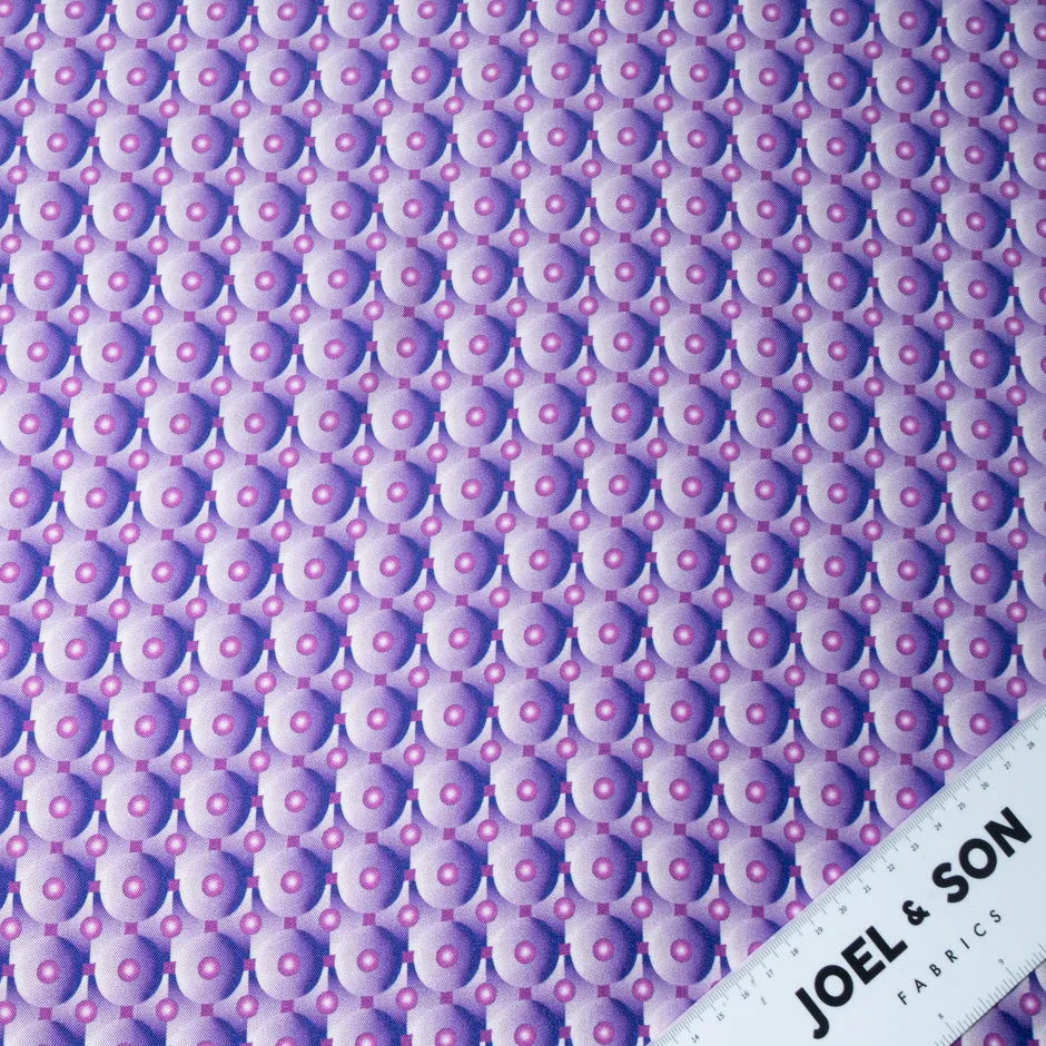 Lavender & Pink Geo Printed Pure Silk Twill