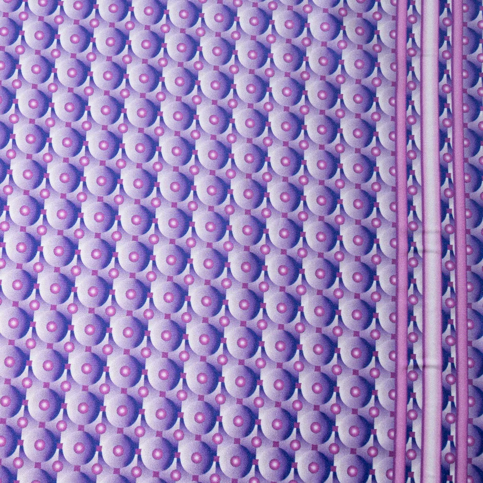 Lavender & Pink Geo Printed Pure Silk Twill