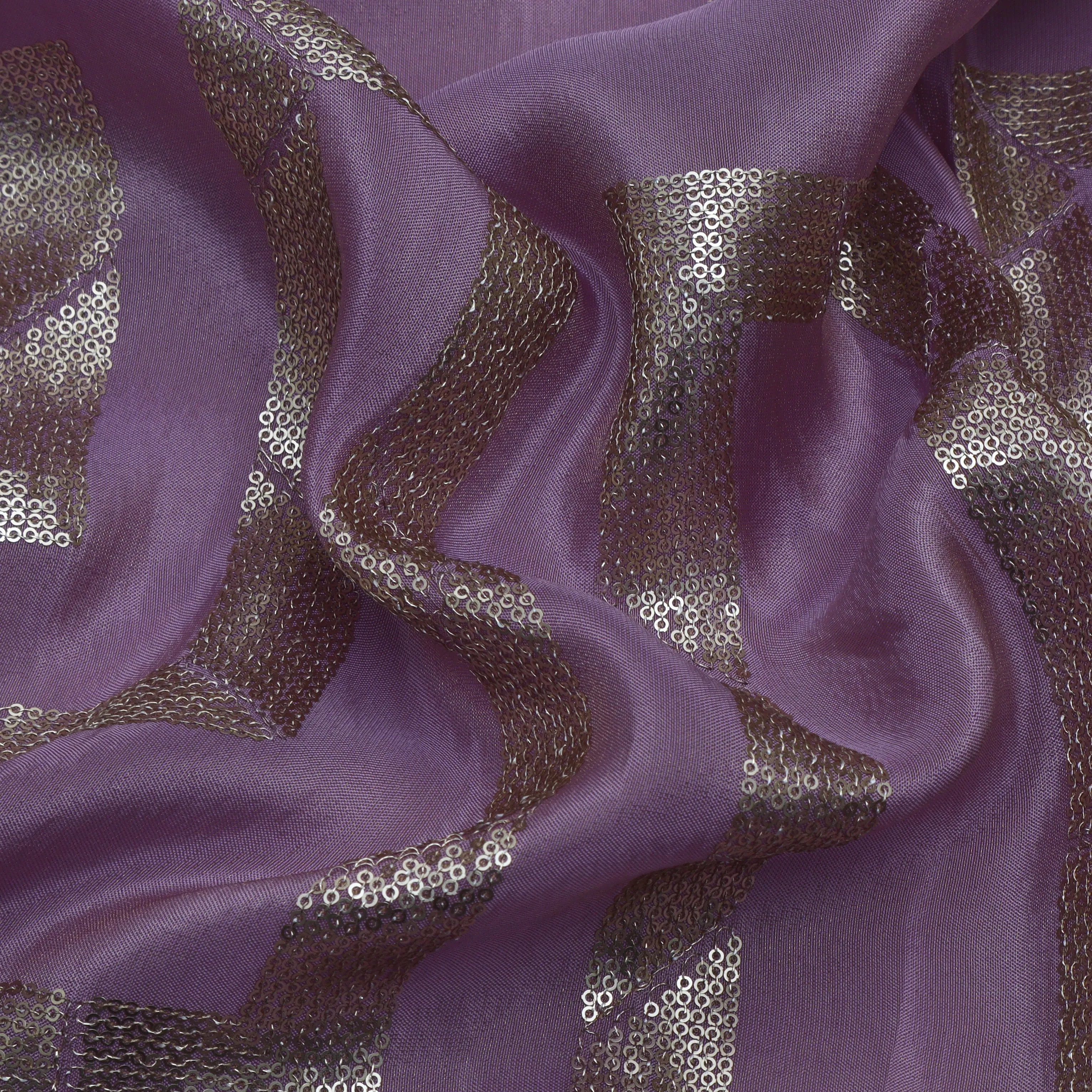 Lavender Color Tissue Embroidery Fabric