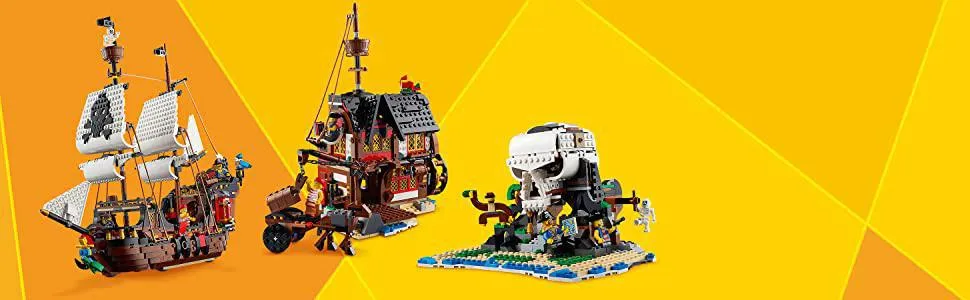 LEGO Creator 3in1 Pirate Ship 31109 Building Playset for Kids who Love Pirates and Model Ships, New 2020 (1,260 Pieces)