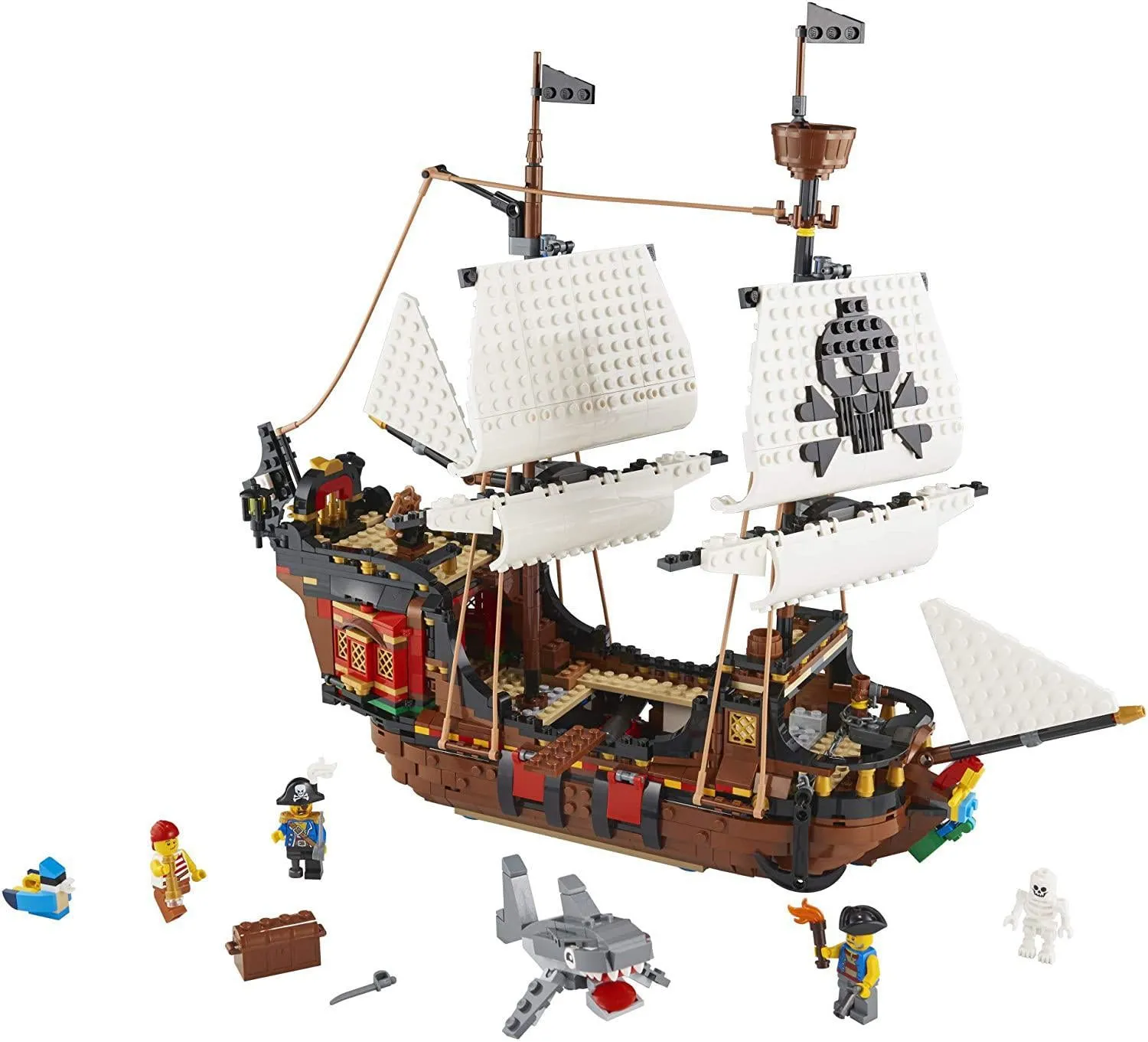 LEGO Creator 3in1 Pirate Ship 31109 Building Playset for Kids who Love Pirates and Model Ships, New 2020 (1,260 Pieces)