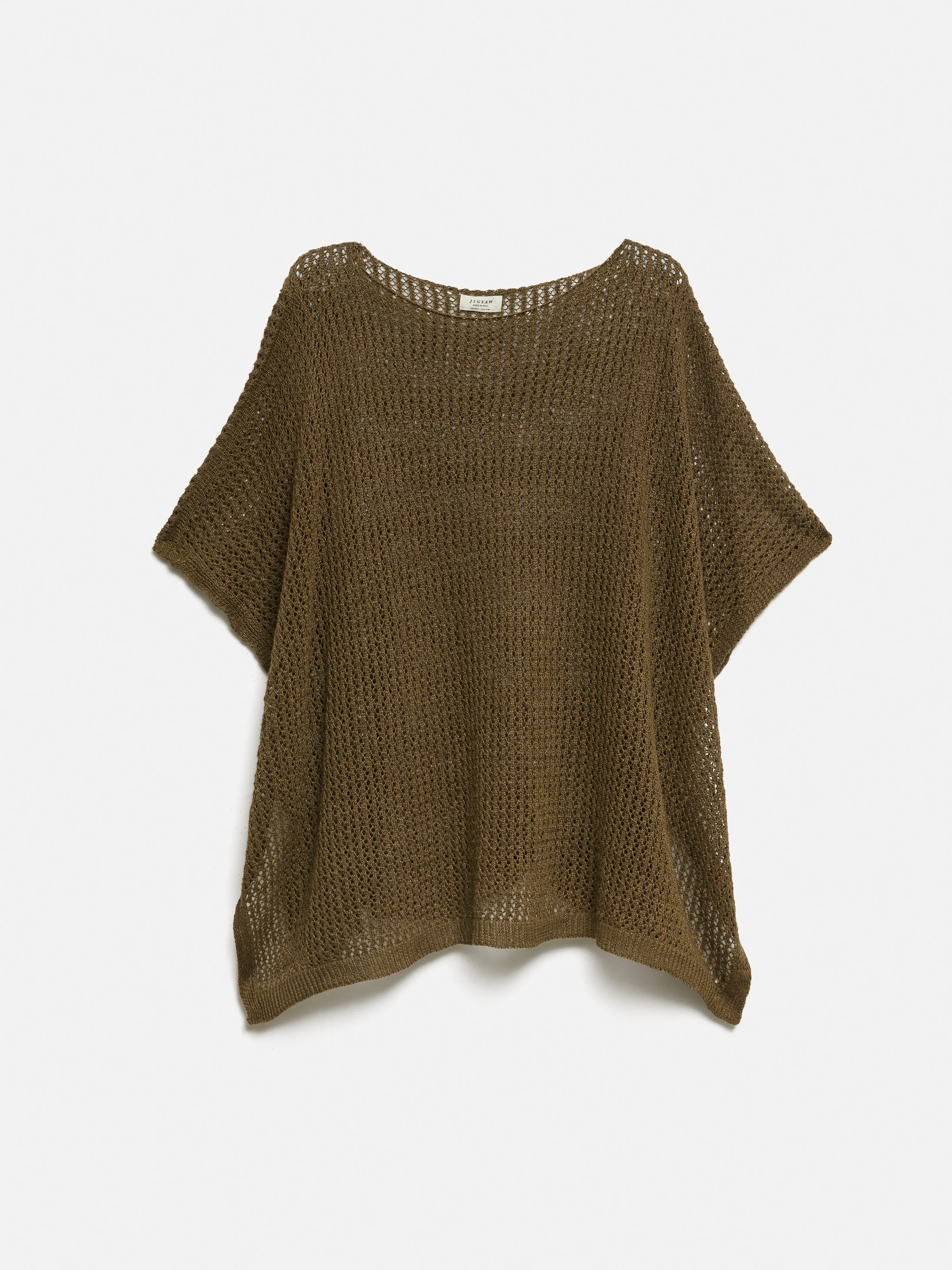 Linen Poncho | Khaki