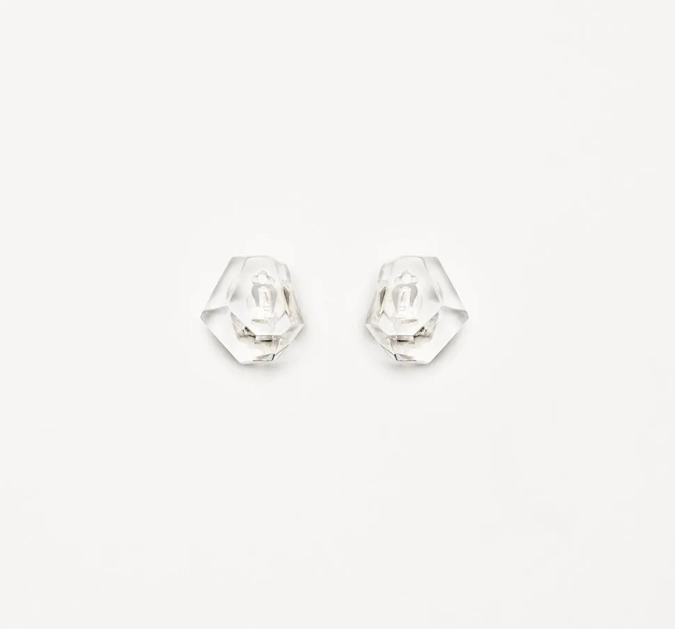 Lolas Clear Acrylic Clip On Earrings