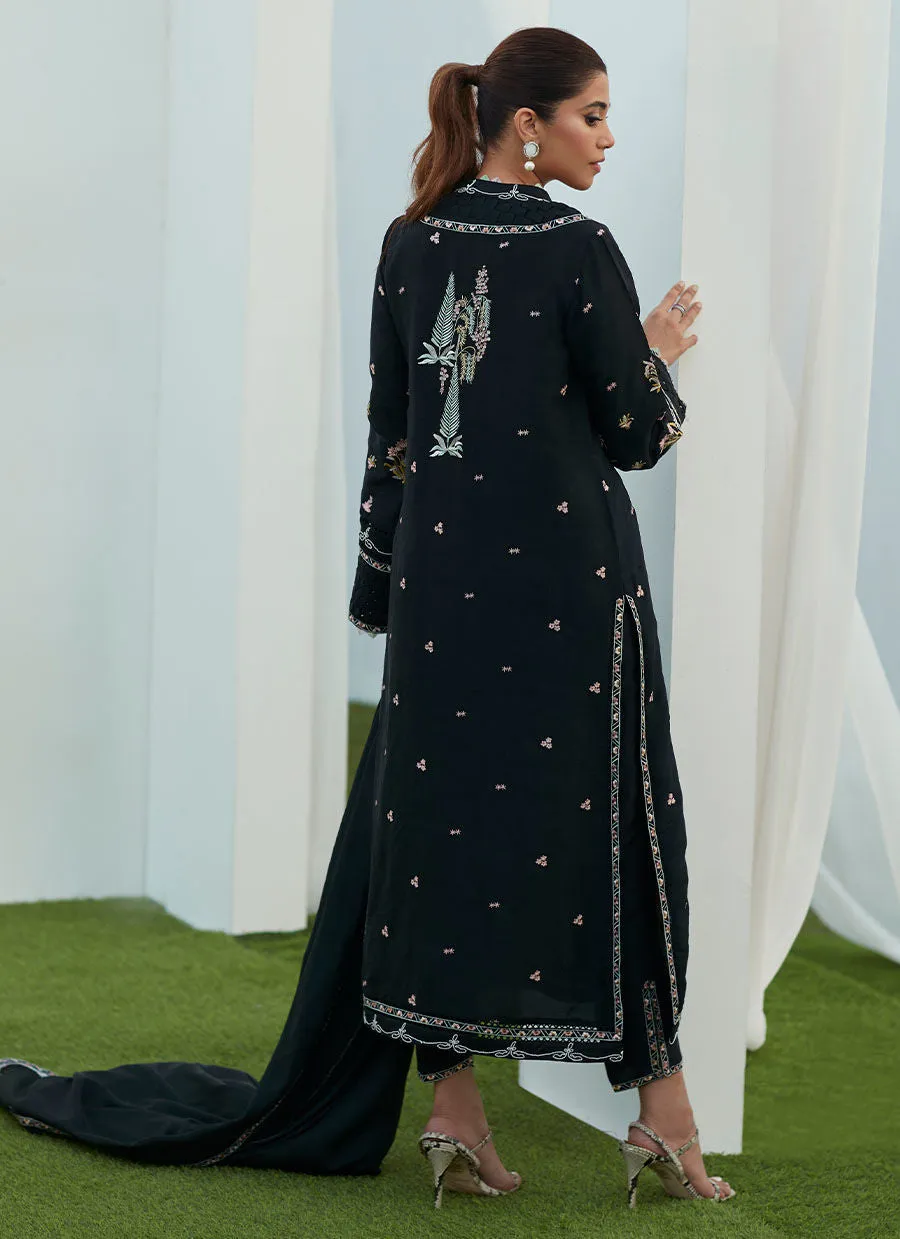 Luxe Pret '23 - Petra Black Embroidered Shirt And Dupatta