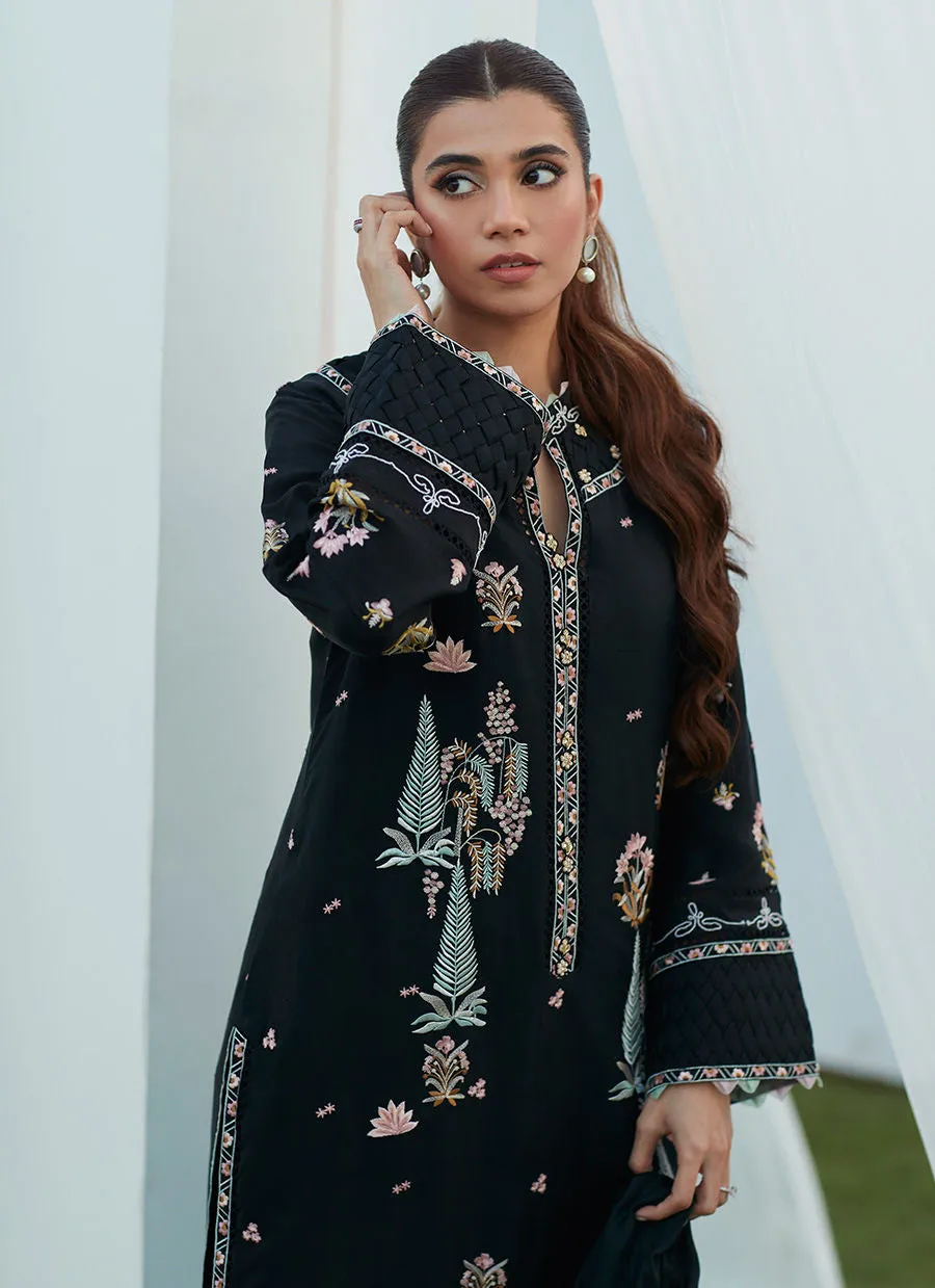 Luxe Pret '23 - Petra Black Embroidered Shirt And Dupatta