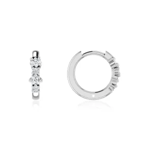 MARI - Huggie Hoop Set Lab Diamond Earrings 18k White Gold