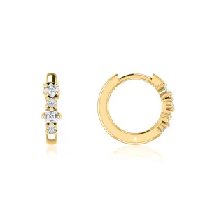 MARI - Huggie Hoop Set Lab Diamond Earrings 18k Yellow Gold