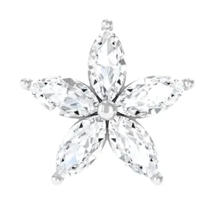 Marquise Diamond Floral Upper Lobe Earring