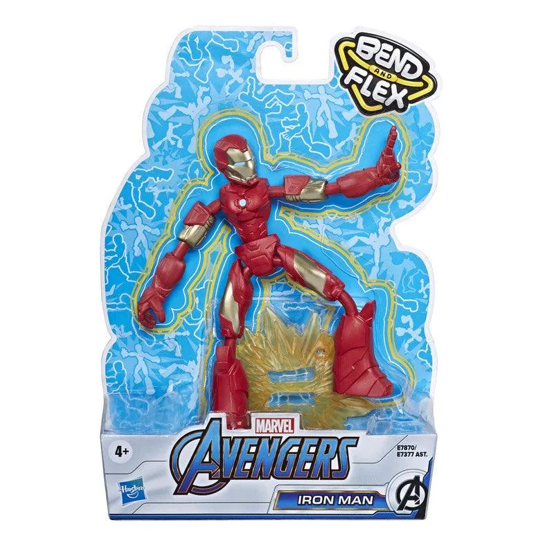 Marvel Avengers Bend And Flex, 6-Inch Flexible Iron Man Action Figure, Blast Accessory, Ages 6 And Up