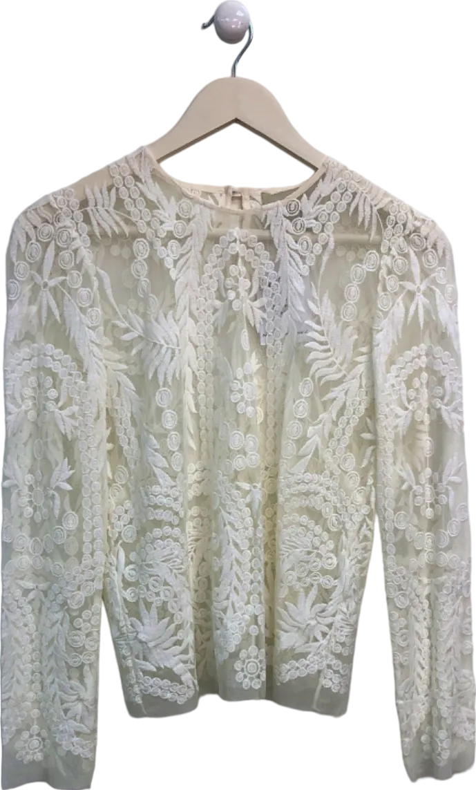 Mason Ivory Lace Embroidered Blouse UK 6