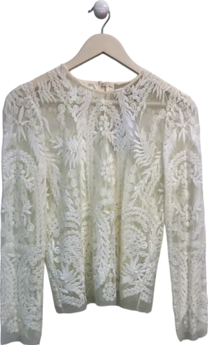 Mason Ivory Lace Embroidered Blouse UK 6