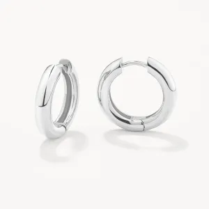 Midi Curve Hoop Earrings in Silver