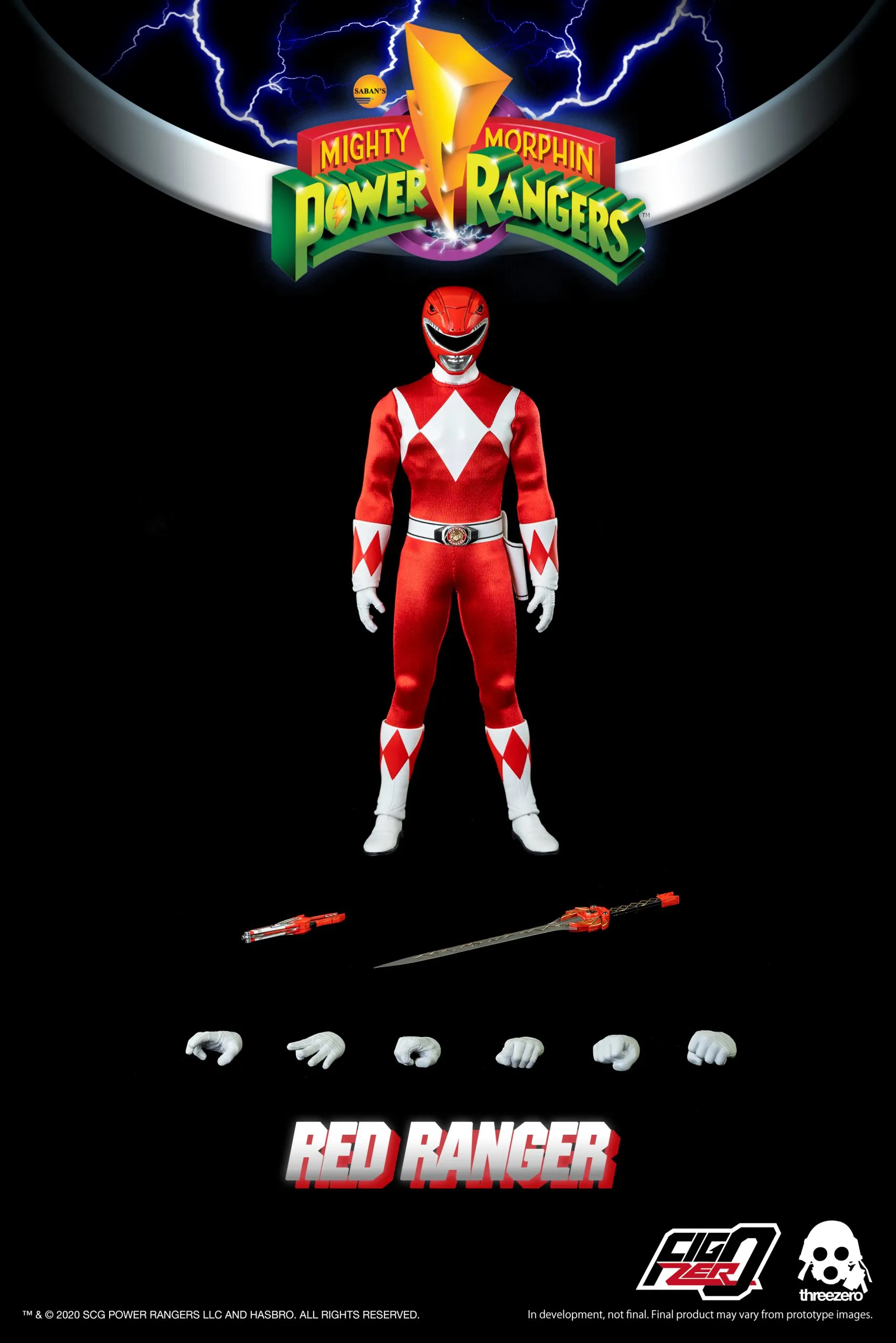 Mighty Morphin Power Rangers FigZero Core Rangers & Green Ranger 6-Pack