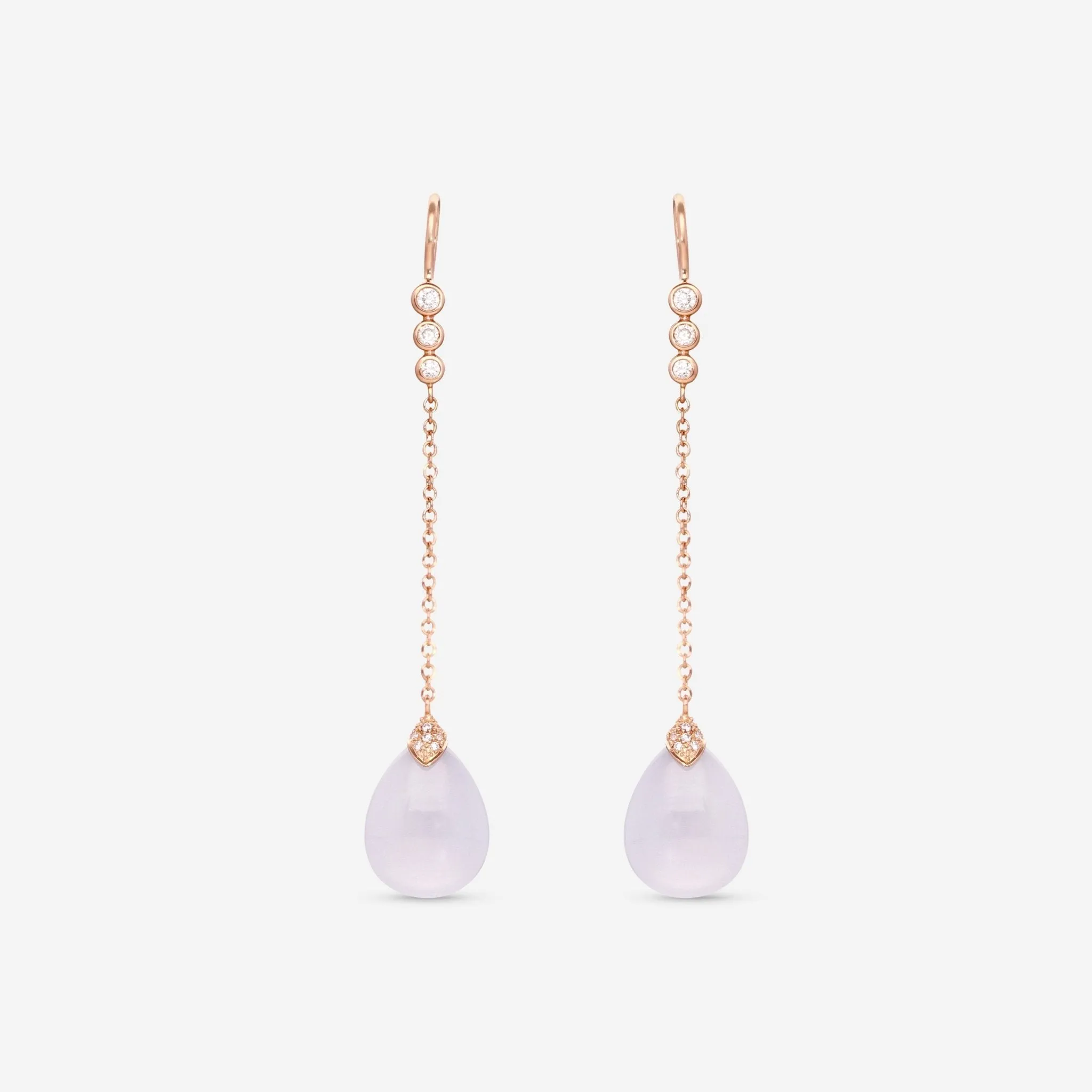 Mimi Milano Elizabeth 18K Rose Gold, Diamond & Blue Chalcedony Drop Earrings O219R820B