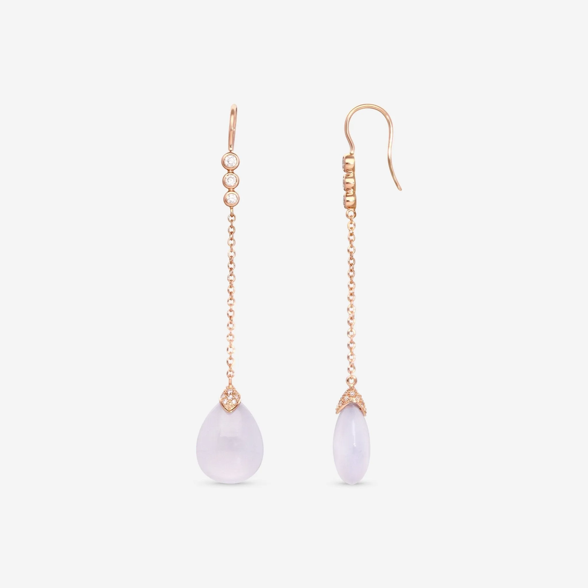 Mimi Milano Elizabeth 18K Rose Gold, Diamond & Blue Chalcedony Drop Earrings O219R820B