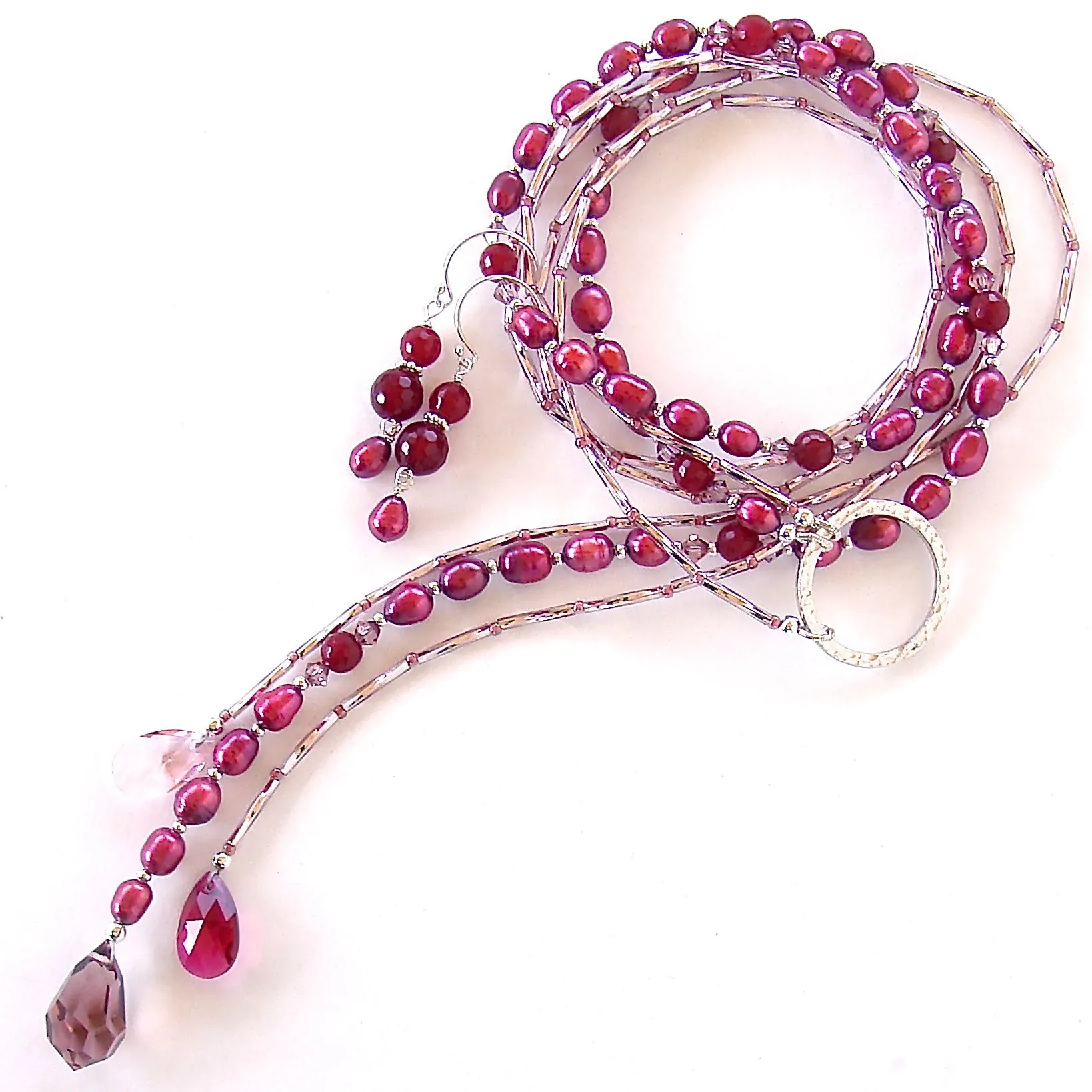 Moon Maiden: Pink Lariat Style Necklace