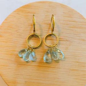 Moss Aquamarine Circle Earring