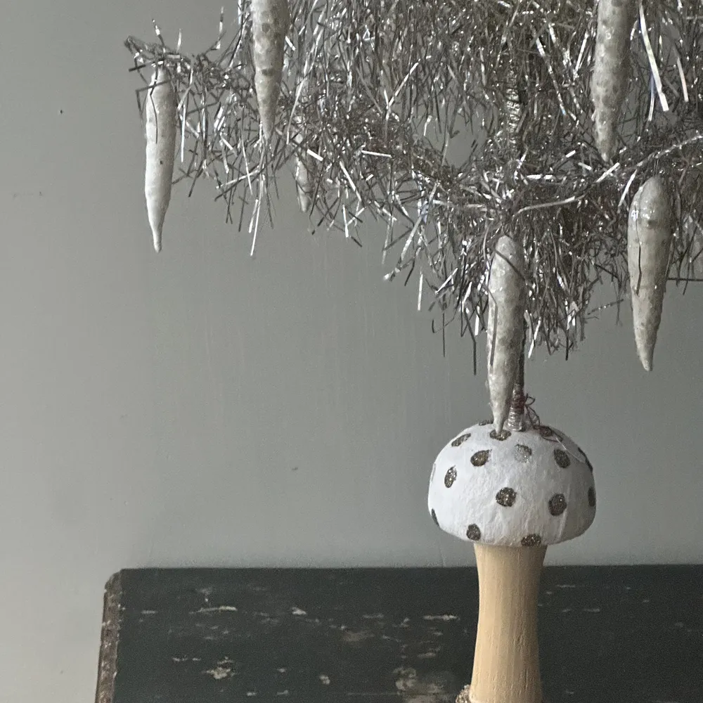 Nostalgic Feather Tree with Silver Mushroom Base #2