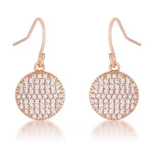 Olva CZ Disk Rose Gold Earrings | 0.6ct