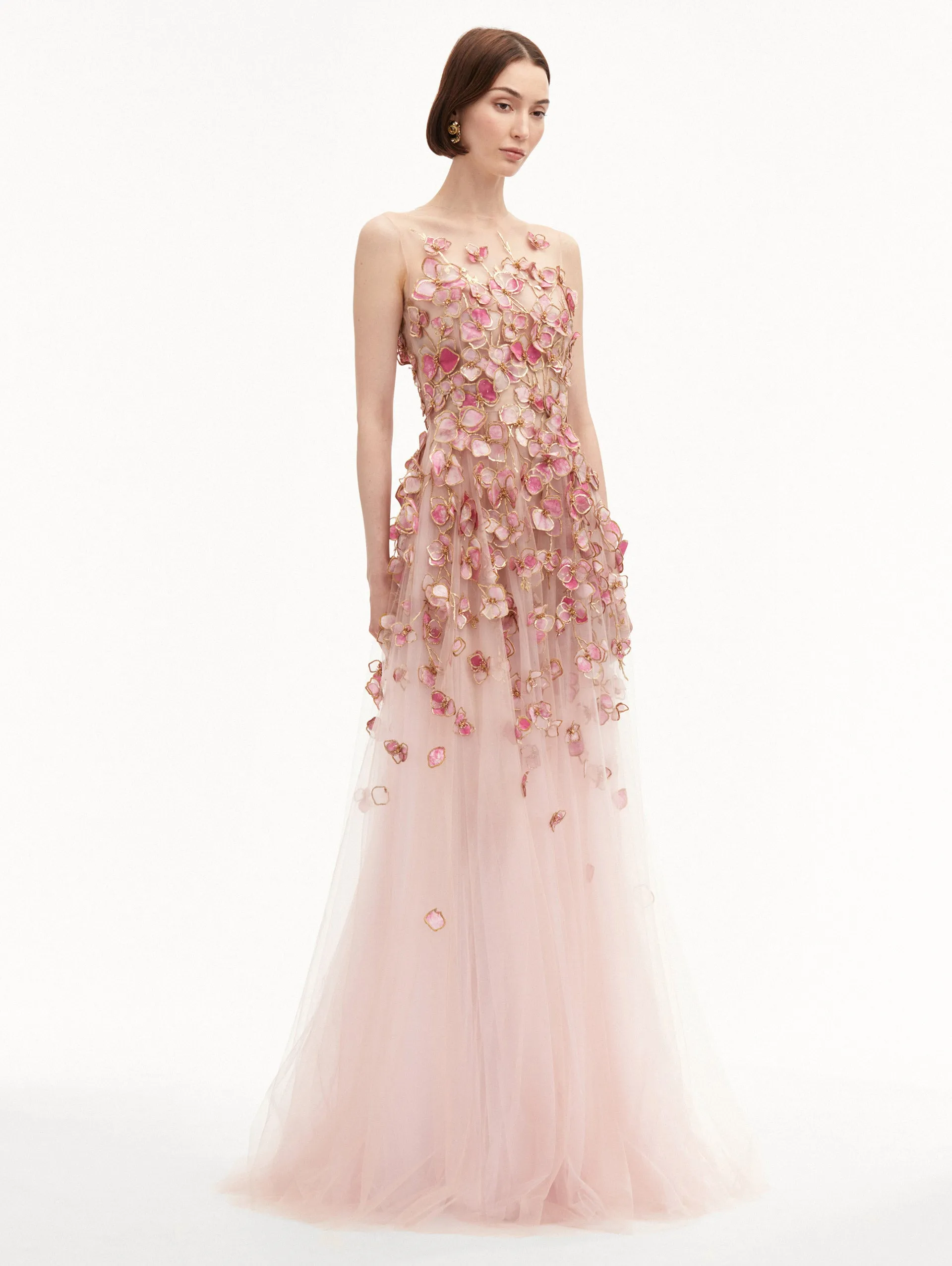 Orchid Embroidered Organza Gown