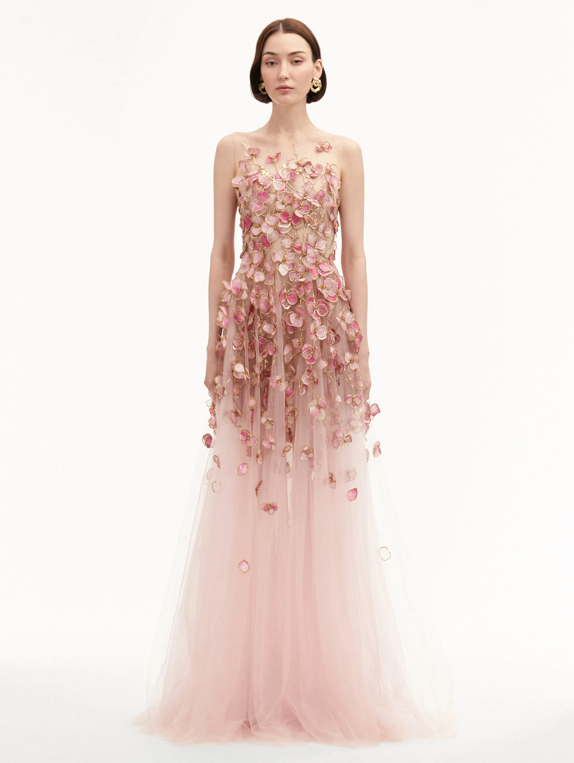 Orchid Embroidered Organza Gown