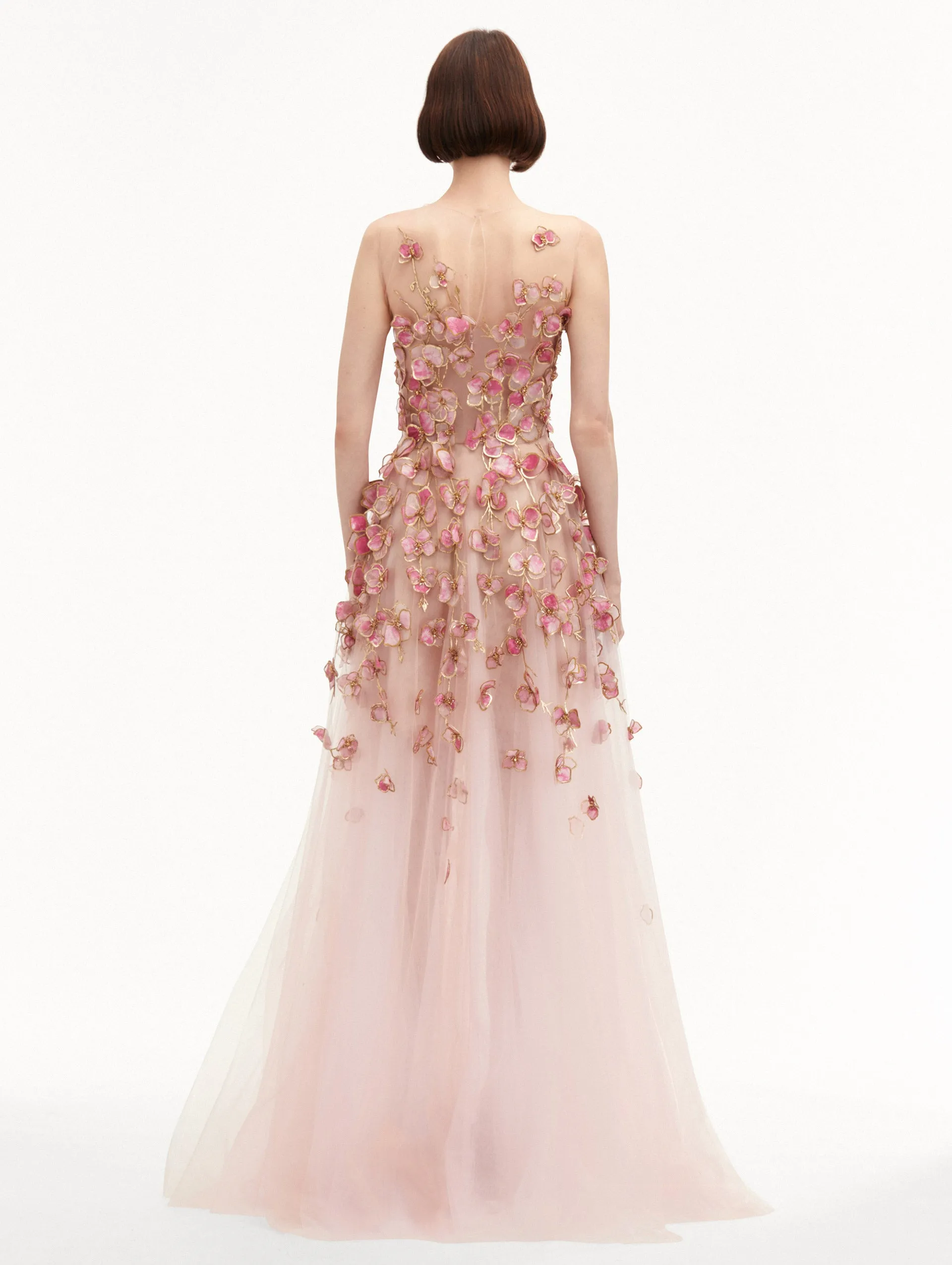 Orchid Embroidered Organza Gown