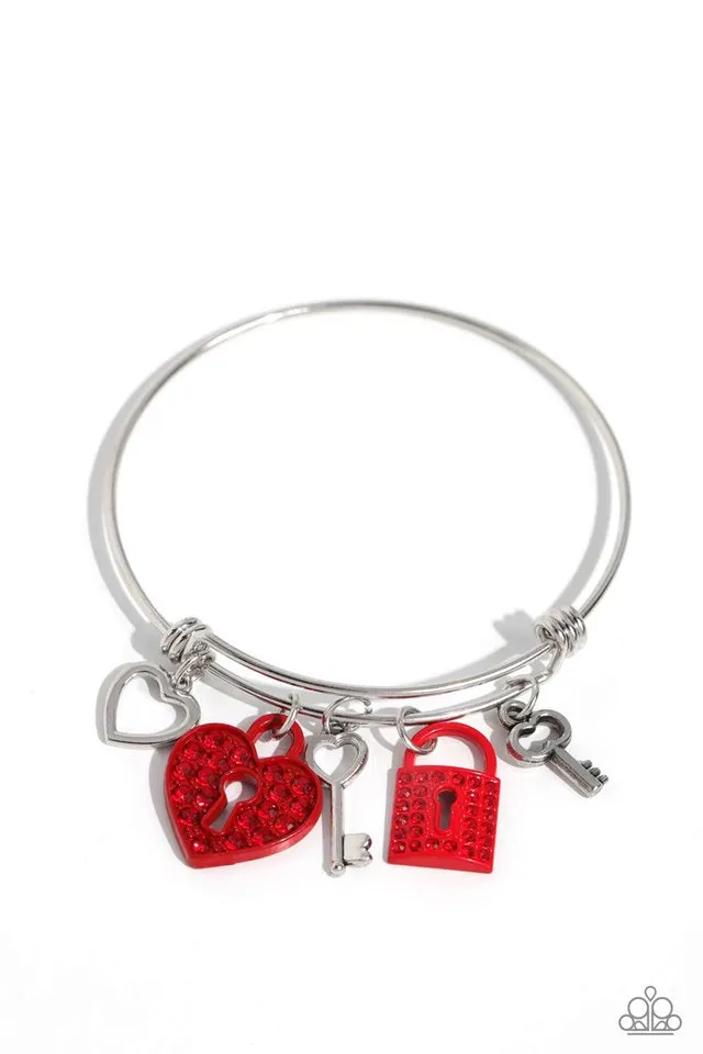 Paparazzi Bracelet ~ Locked Legacy - Red