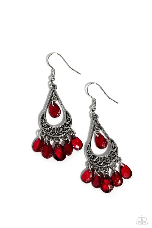 Paparazzi Earring ~ Beachside Ballroom - Silver