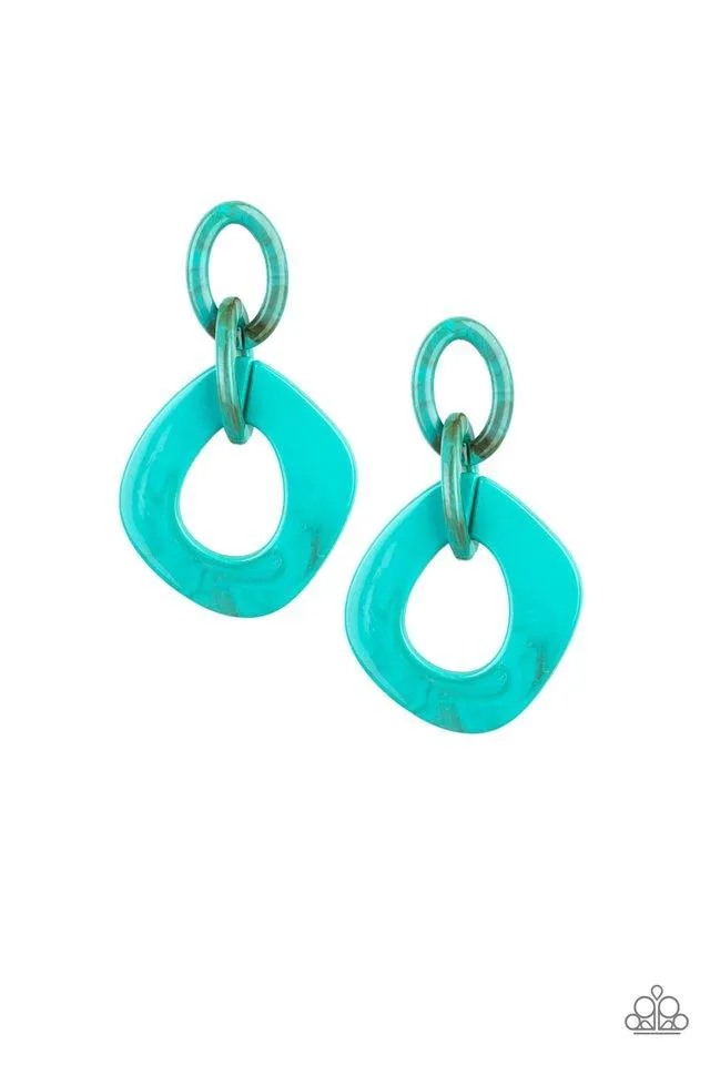 Paparazzi Earring ~ Torrid Tropicana - Blue