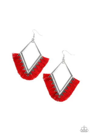 Paparazzi Earring ~ When In Peru - Red