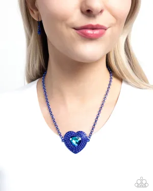 Paparazzi Locket Leisure - Blue Heart Necklace