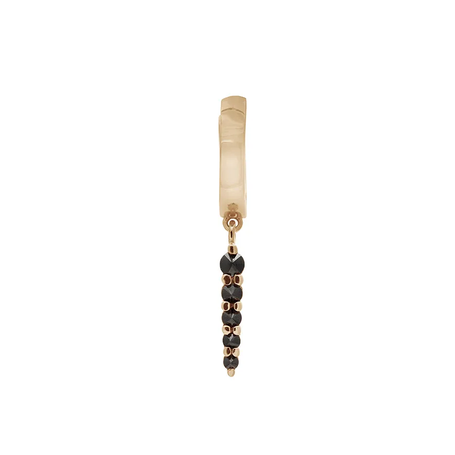 Pavé Pointe Hoop Earring - 14k Gold & Black Diamonds