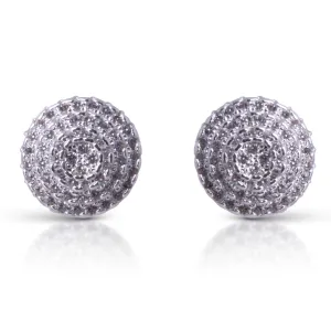 Pave Circle Stud Earrings