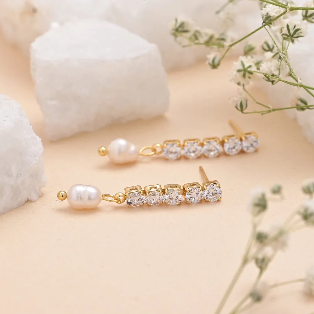 Pearl Drop Diamond Earrings