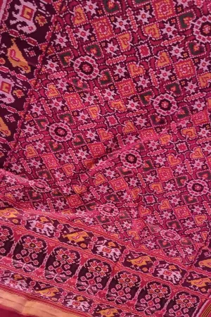 Pink Patola Handloom Silk Saree - Semi Patan Design