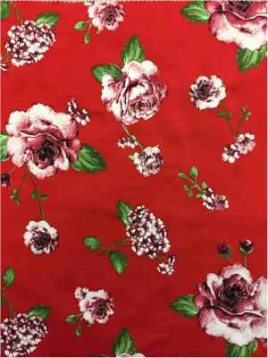 POLY BRUSHED DTY STRETCHED KNIT WITH FLORAL ROSE PRINT<br><h6>RED COMBO<br>329BPRT-FL01</h6>