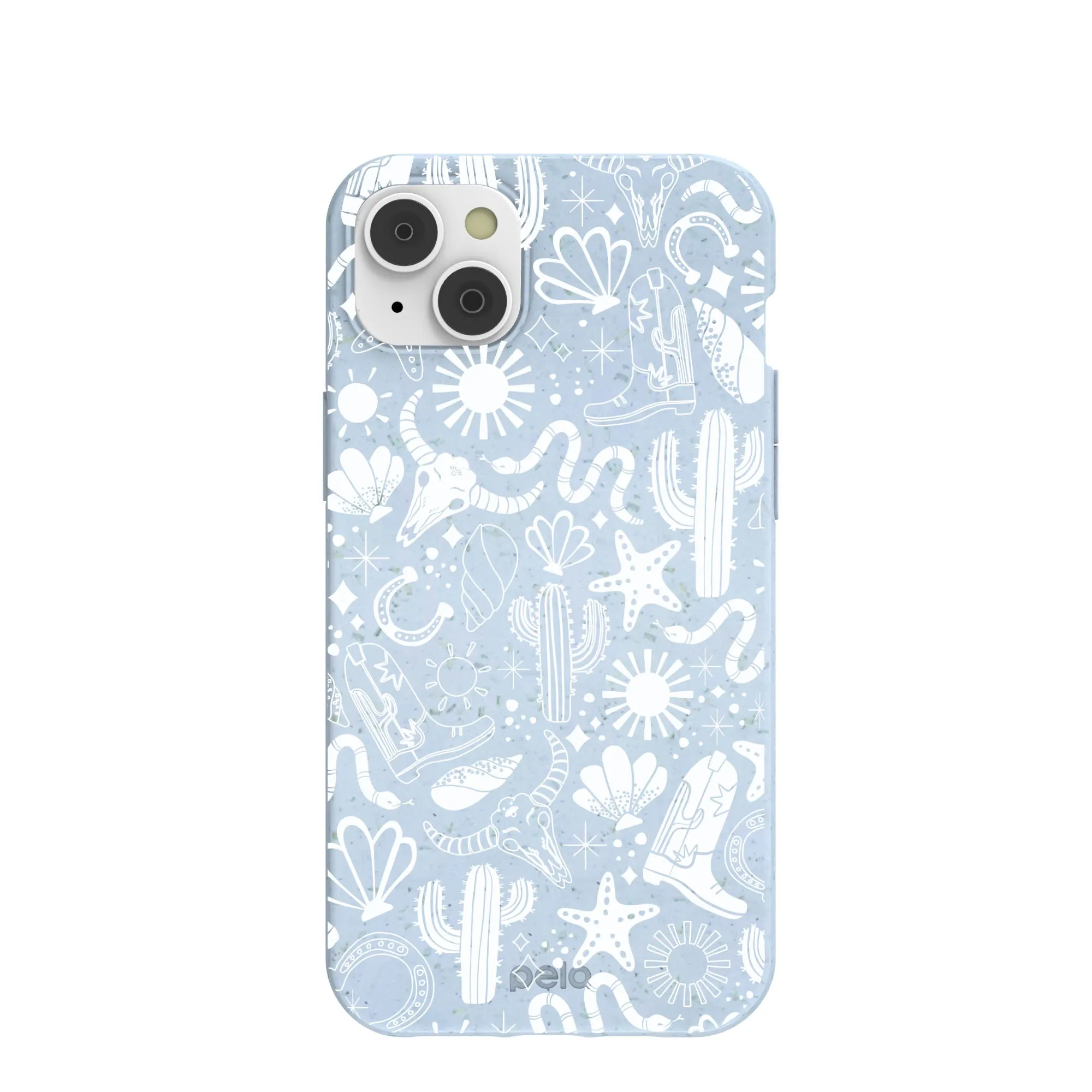 Powder Blue Coastal Rodeo iPhone 14 Plus Case