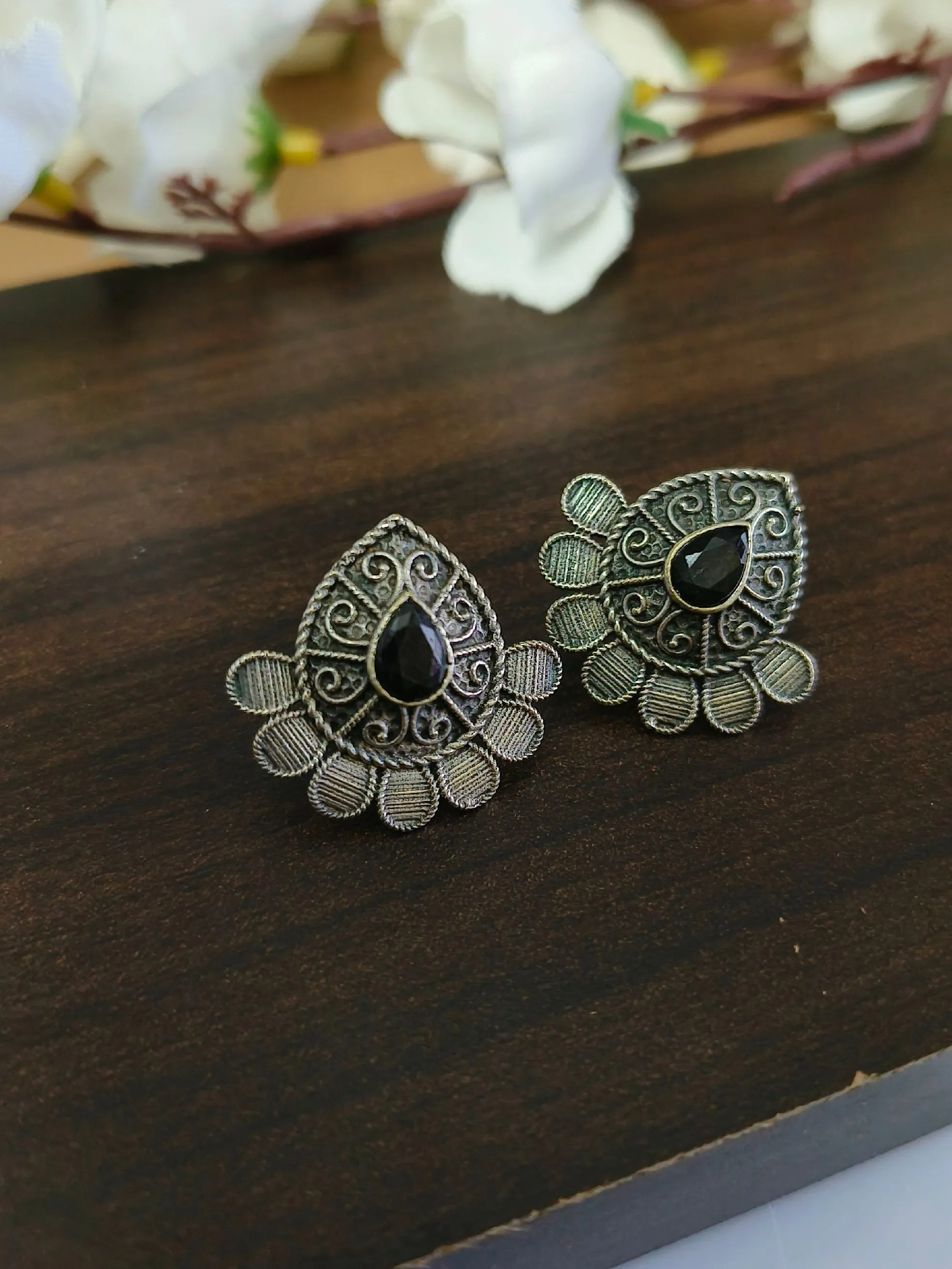 Premium Quality Oxidised Daily Wear Stud Earrings for Effortless Elegance | Sarichka