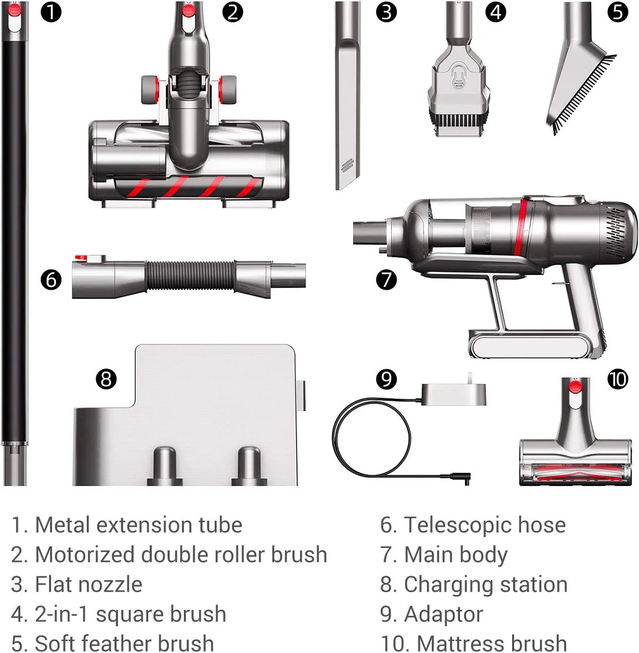 PUPPYOO Cordless Vacuum Cleaner T12 Mate, Powerful Suction Double Cleaning for All Surfaces